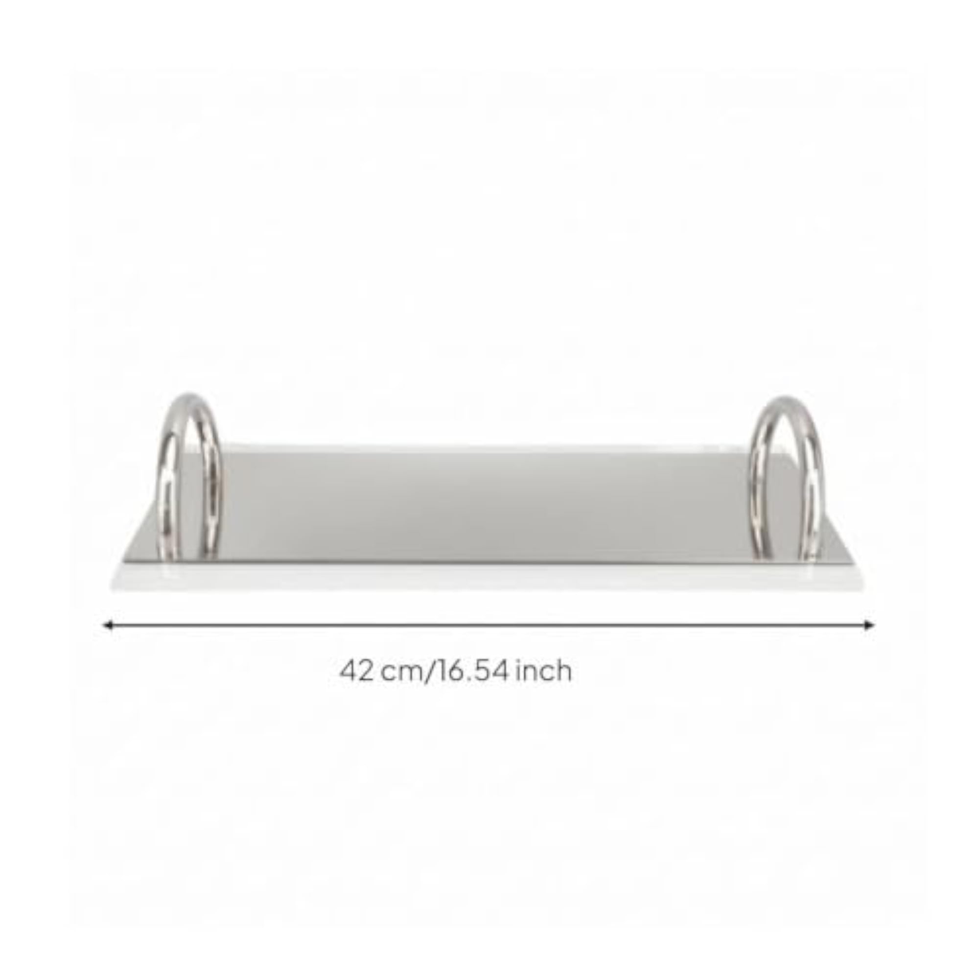 Rectangular Acrylic Tray with Metal Handles for Living Room
